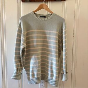 Brandy Melville Light Sage Knit Crewneck Sweater (Brianna thin striped)